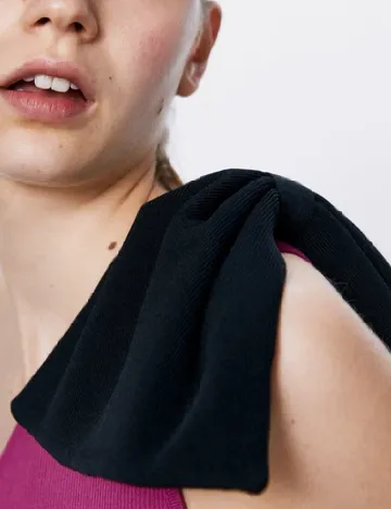 Top Zara, magenta/negru