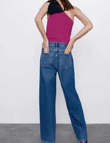 Top Zara, magenta/negru