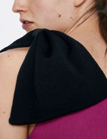 Top Zara, magenta/negru