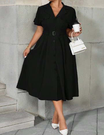 Rochie medie SHEIN CURVE, negru