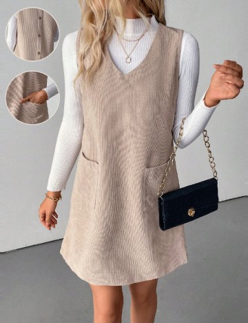 Rochie scurta SHEIN, crem