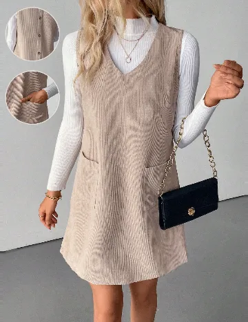 Rochie scurta SHEIN, crem