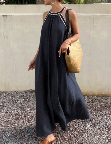 Rochie lunga Dazy, bleumarin