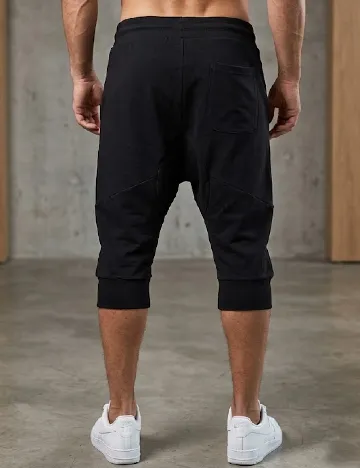 Pantaloni trei sferturi Pull&Bear, negru