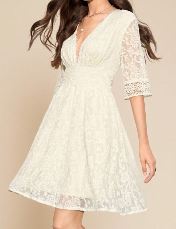 Rochie scurta SHEIN, crem