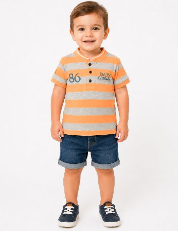 Tricou Zara, portocaliu/gri