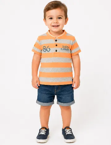Tricou Zara, portocaliu/gri