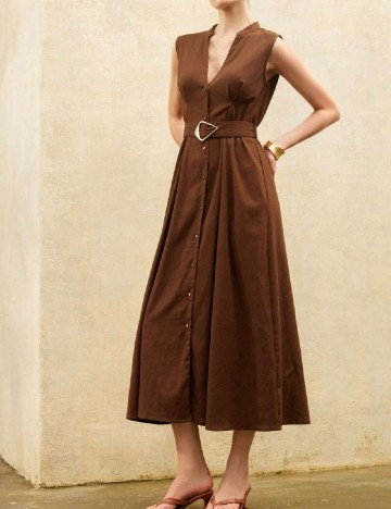 Rochie medie Aveloria, maro