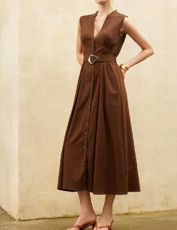 Rochie medie Aveloria, maro
