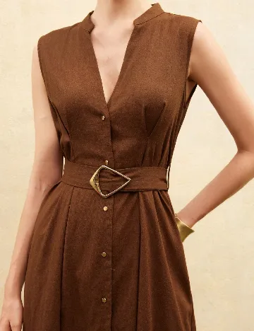 Rochie medie Aveloria, maro