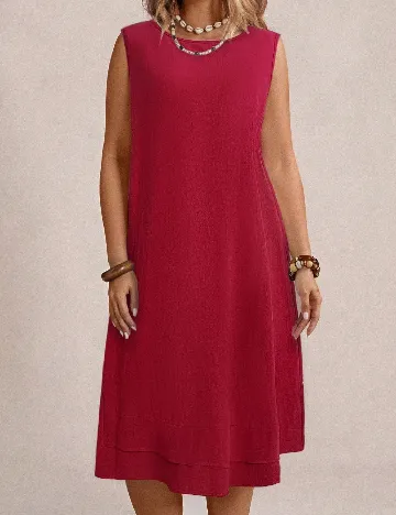 Rochie medie SHEIN CURVE, rosu
