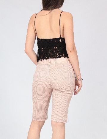 Pantaloni scurti Zara, crem/rosu