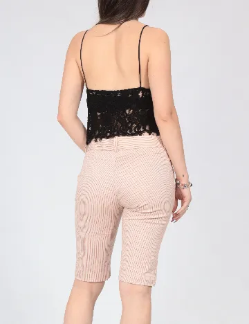 Pantaloni scurti Zara, crem/rosu