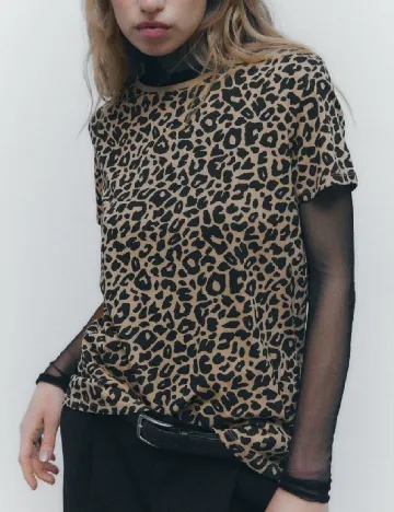 Tricou Zara, animal print