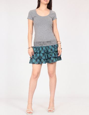 Rochie scurta Zara, gri/albastru
