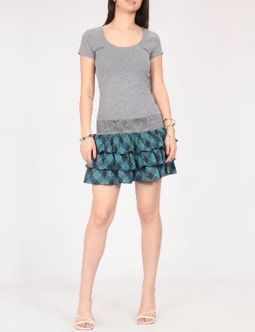 Rochie scurta Zara, gri/albastru
