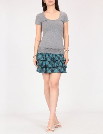 Rochie scurta Zara, gri/albastru