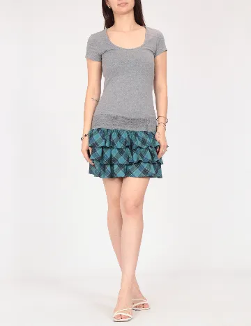 Rochie scurta Zara, gri/albastru