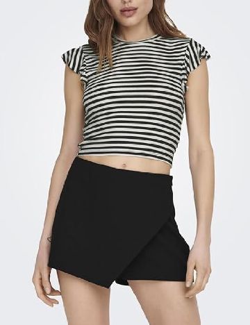 Top Only, negru/alb