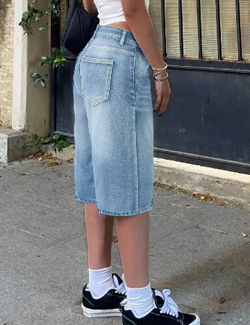 Pantaloni trei sferturi SHEIN, albastru