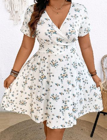 Rochie scurta SHEIN CURVE, alb