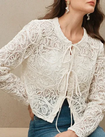 Cardigan Anewsta, ecru