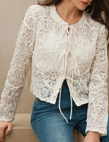 Cardigan Anewsta, ecru
