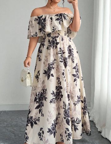 Rochie lunga SHEIN CURVE, floral print