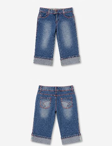 Pantaloni trei sferturi Zara, albastru