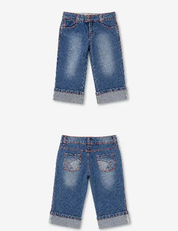Pantaloni trei sferturi Zara, albastru