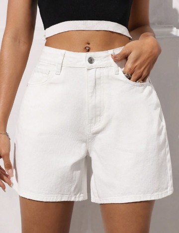 Pantaloni scurti SHEIN, alb