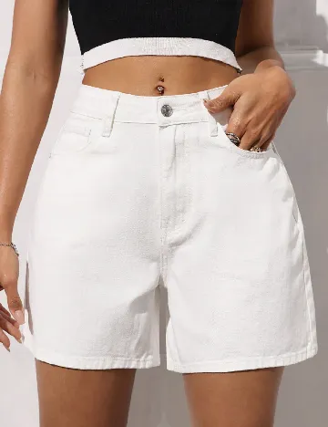 Pantaloni scurti SHEIN, alb