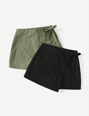 Set Pantaloni scurti 2 perechi SHEIN CURVE, mix culori