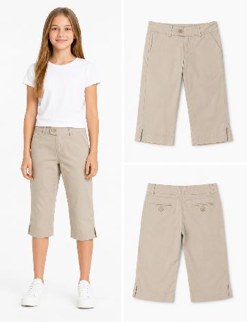 Pantaloni trei sferturi Zara, bej