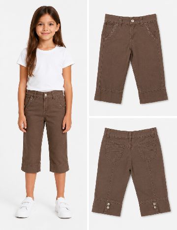 Pantaloni trei sferturi Zara, maro