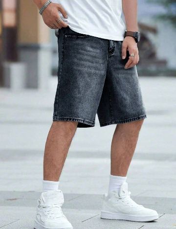 Pantaloni scurti Shein Kids, negru