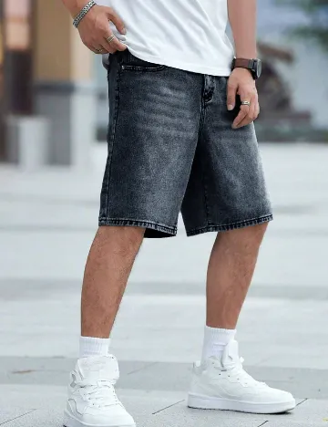 Pantaloni scurti Shein Kids, negru