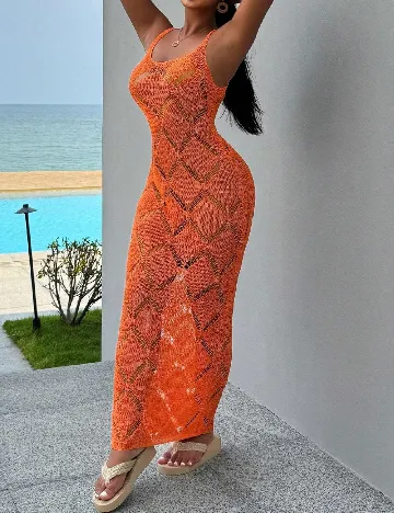 Rochie de plaja SHEIN, portocaliu