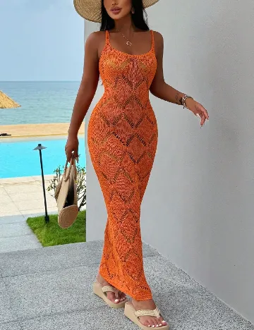 Rochie de plaja SHEIN, portocaliu