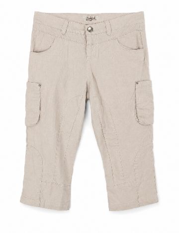 Pantaloni trei sferturi Zara, crem
