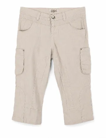 Pantaloni trei sferturi Zara, crem