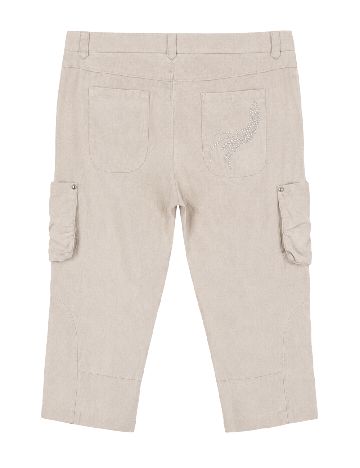 Pantaloni trei sferturi Zara, crem