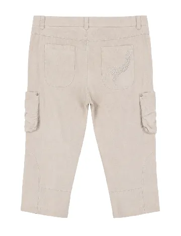 Pantaloni trei sferturi Zara, crem
