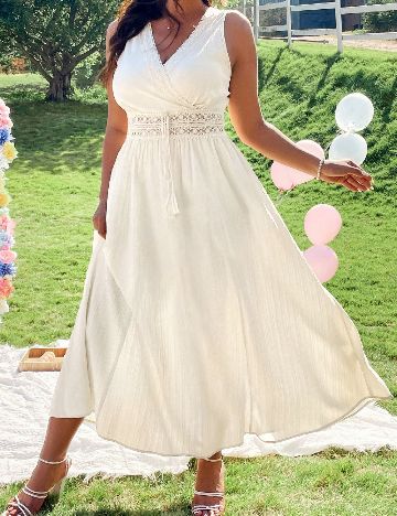 Rochie lunga SHEIN CURVE, ecru