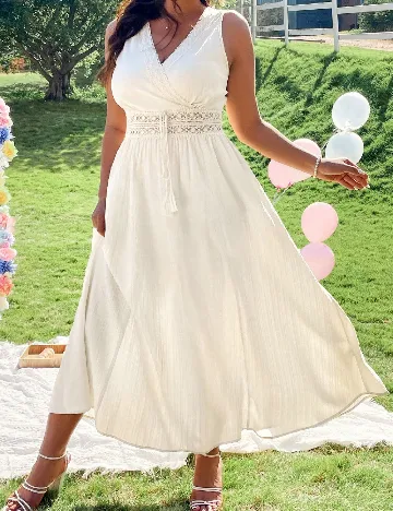 Rochie lunga SHEIN CURVE, ecru