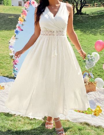 Rochie lunga SHEIN CURVE, ecru