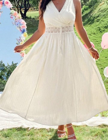 Rochie lunga SHEIN CURVE, ecru