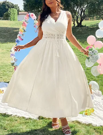 Rochie lunga SHEIN CURVE, ecru