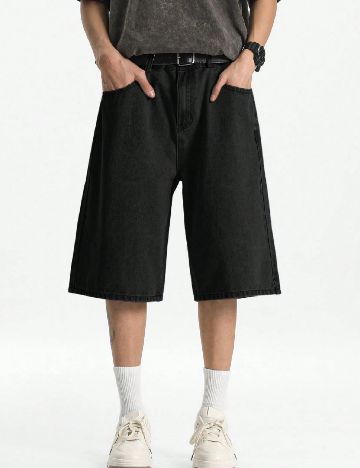 Pantaloni trei sferturi SHEIN, negru