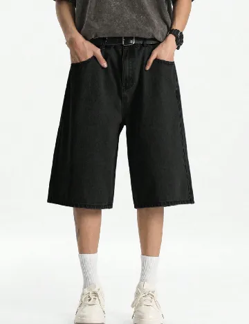 Pantaloni trei sferturi SHEIN, negru